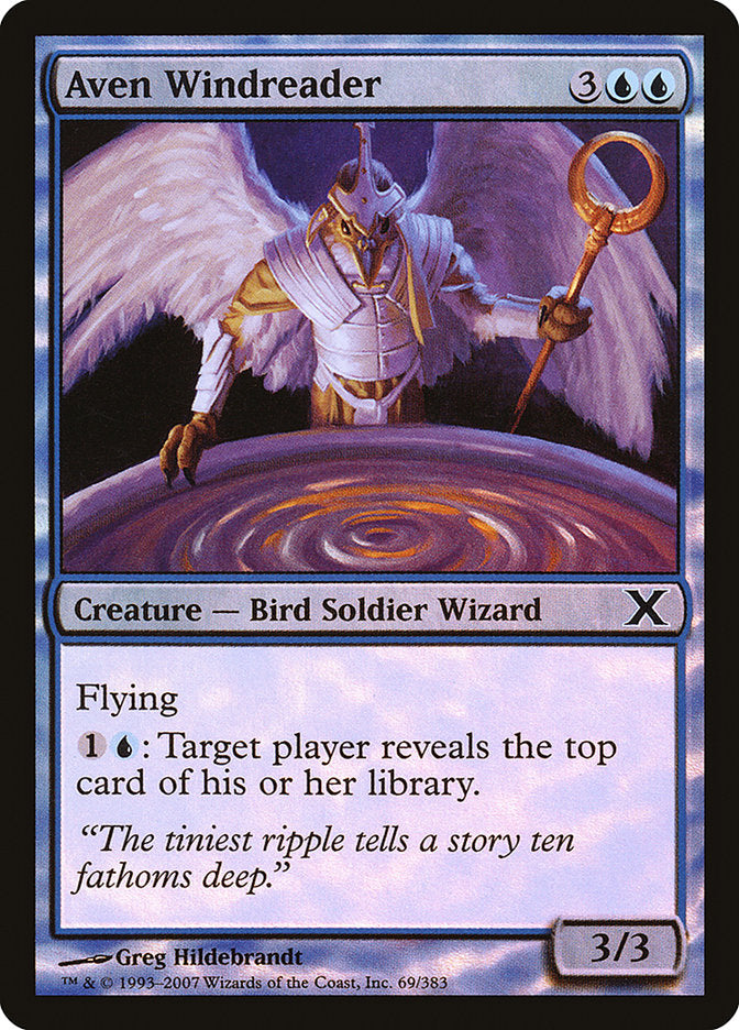 Aven Windreader (Premium Foil) [Tenth Edition] MTG Single Magic: The Gathering    | Red Claw Gaming