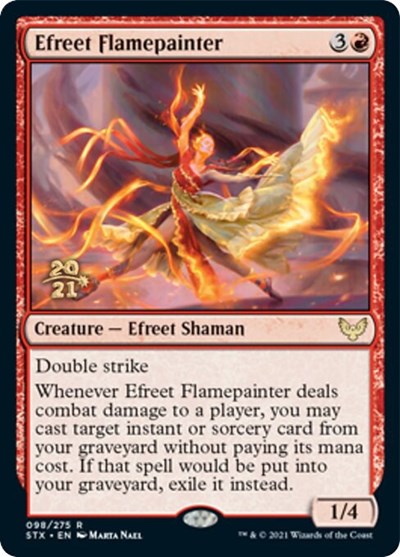 Efreet Flamepainter [Strixhaven: School of Mages Prerelease Promos] MTG Single Magic: The Gathering    | Red Claw Gaming