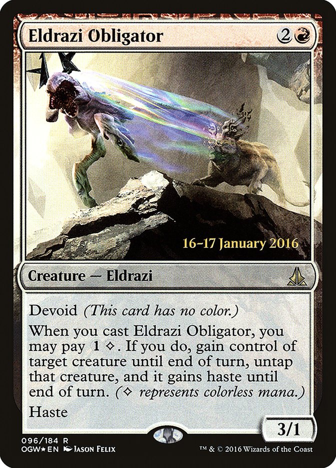 Eldrazi Obligator [Oath of the Gatewatch Prerelease Promos] MTG Single Magic: The Gathering    | Red Claw Gaming