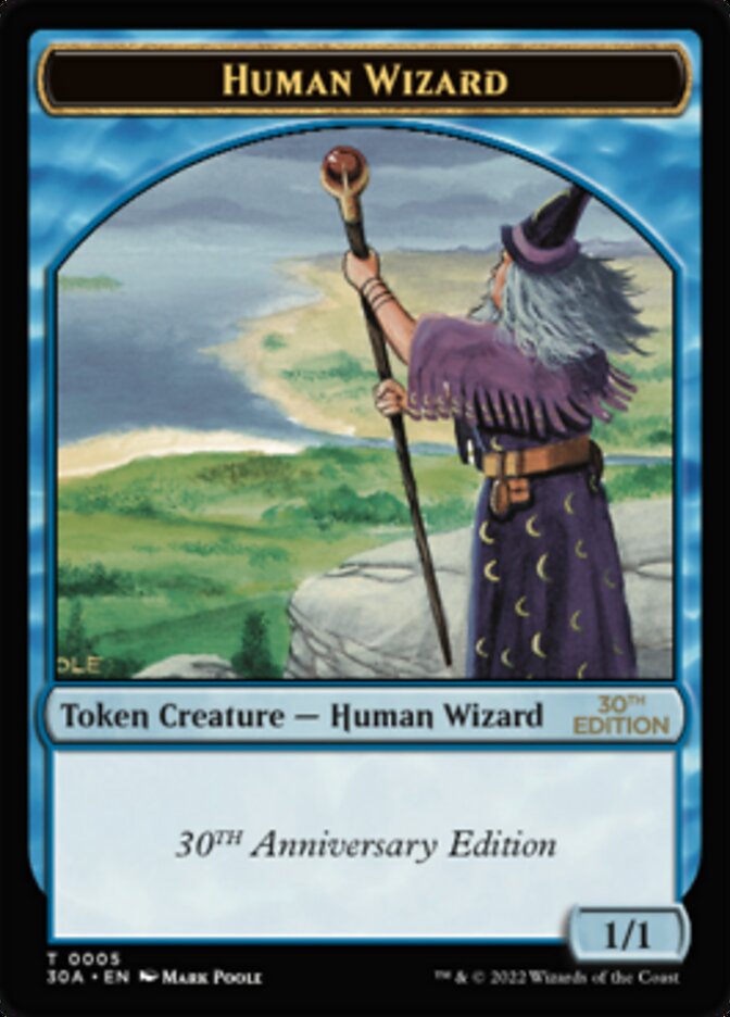 Human Wizard Token [30th Anniversary Tokens] MTG Single Magic: The Gathering    | Red Claw Gaming