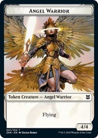 Angel Warrior // Construct Double-Sided Token [Zendikar Rising Tokens] MTG Single Magic: The Gathering    | Red Claw Gaming