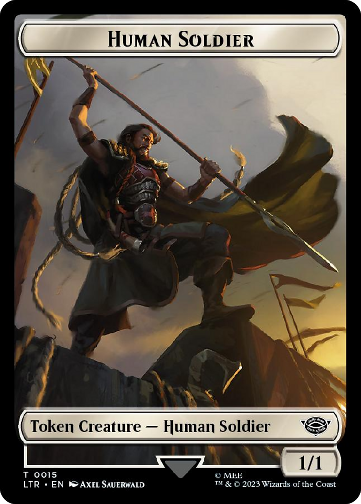 Human Soldier (0015) // Food (0024) Double-Sided Token (Surge Foil) [The Lord of the Rings: Tales of Middle-Earth Tokens] MTG Single Magic: The Gathering    | Red Claw Gaming