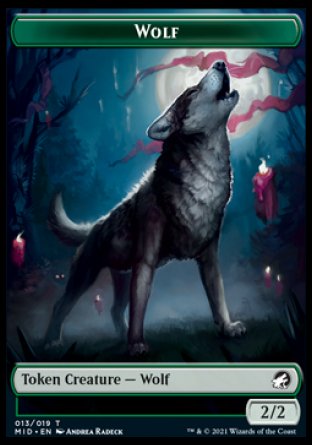 Wolf Token [Innistrad: Midnight Hunt Tokens] MTG Single Magic: The Gathering    | Red Claw Gaming