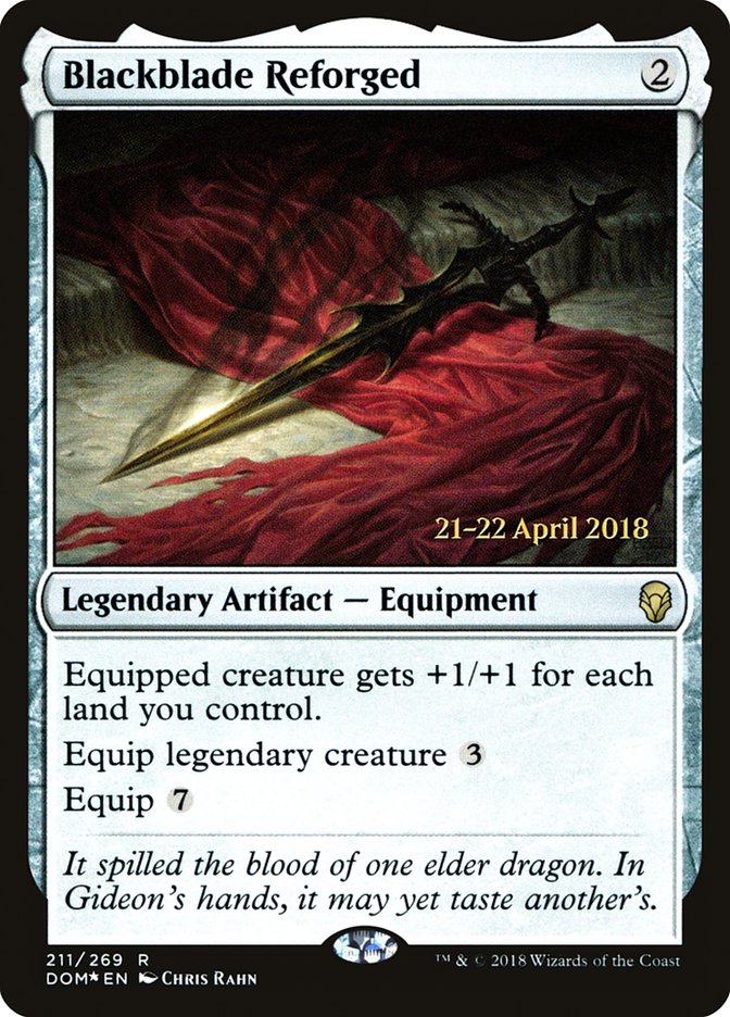 Blackblade Reforged [Dominaria Prerelease Promos] MTG Single Magic: The Gathering    | Red Claw Gaming