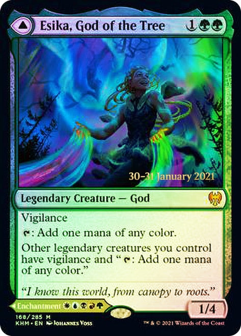 Esika, God of the Tree // The Prismatic Bridge [Kaldheim Prerelease Promos] MTG Single Magic: The Gathering    | Red Claw Gaming