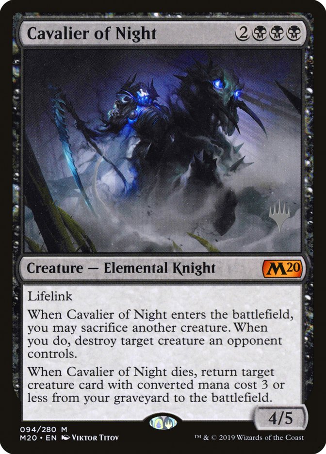 Cavalier of Night (Promo Pack) [Core Set 2020 Promos] MTG Single Magic: The Gathering    | Red Claw Gaming