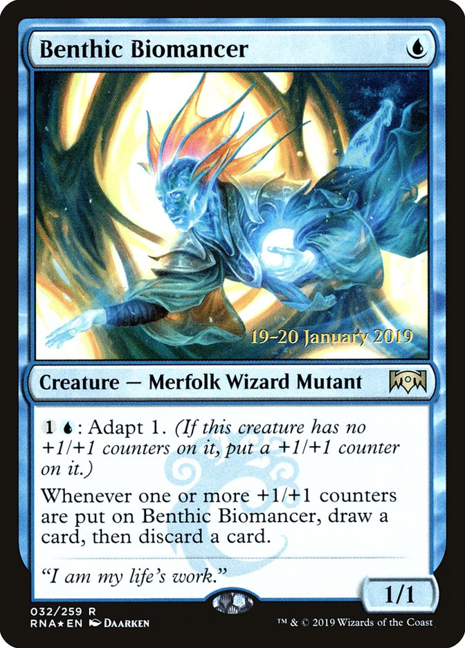 Benthic Biomancer [Ravnica Allegiance Prerelease Promos] MTG Single Magic: The Gathering    | Red Claw Gaming