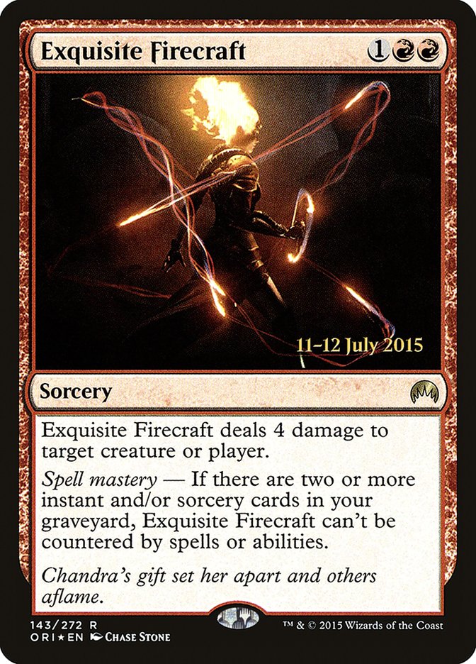 Exquisite Firecraft [Magic Origins Prerelease Promos] MTG Single Magic: The Gathering    | Red Claw Gaming