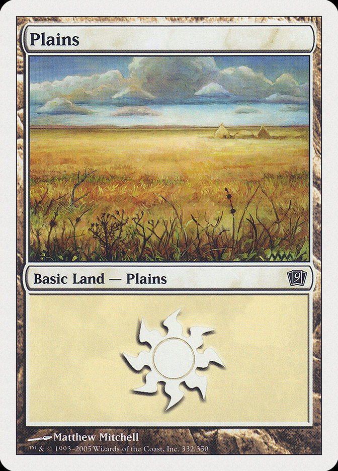 Plains (332) [Ninth Edition] MTG Single Magic: The Gathering    | Red Claw Gaming