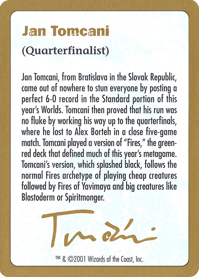 Jan Tomcani Bio [World Championship Decks 2001] MTG Single Magic: The Gathering    | Red Claw Gaming