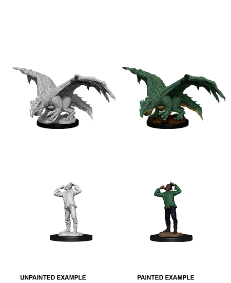 D&D Nolzur's Marvelous Miniatures: Green Dragon Wyrmling & Afflicted Elf Minatures Wizkids Games    | Red Claw Gaming