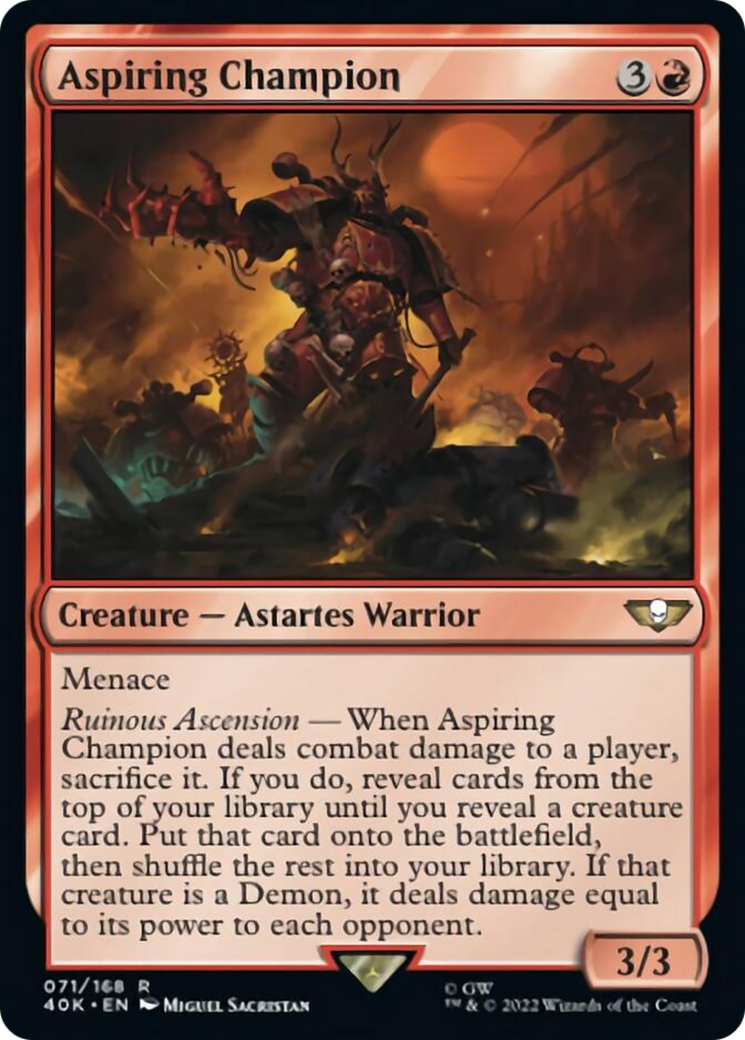 Aspiring Champion (Surge Foil) [Warhammer 40,000] MTG Single Magic: The Gathering    | Red Claw Gaming