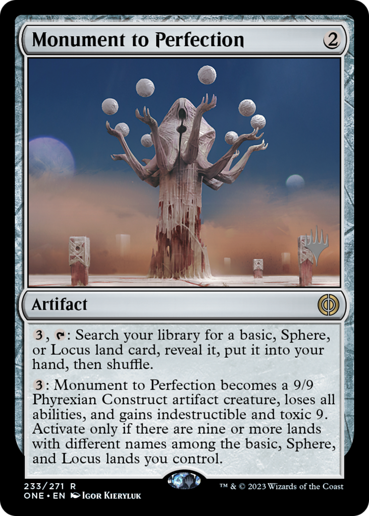 Monument to Perfection (Promo Pack) [Phyrexia: All Will Be One Promos] MTG Single Magic: The Gathering    | Red Claw Gaming