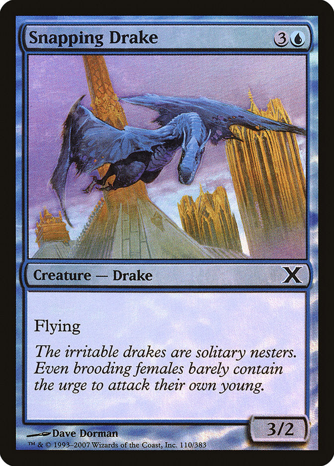 Snapping Drake (Premium Foil) [Tenth Edition] MTG Single Magic: The Gathering    | Red Claw Gaming