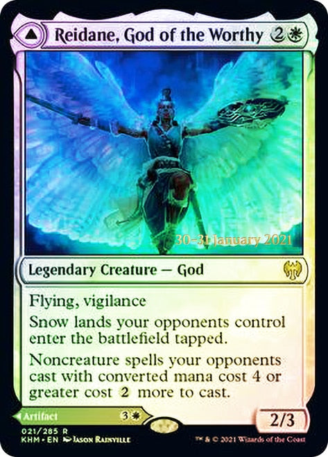 Reidane, God of the Worthy // Valkmira, Protector's Shield [Kaldheim Prerelease Promos] MTG Single Magic: The Gathering    | Red Claw Gaming