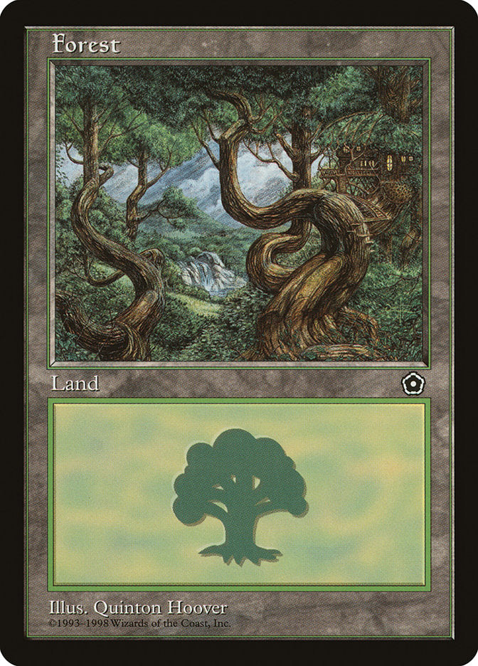 Forest (Treehouse on Right / Green Signature) [Portal Second Age] MTG Single Magic: The Gathering    | Red Claw Gaming