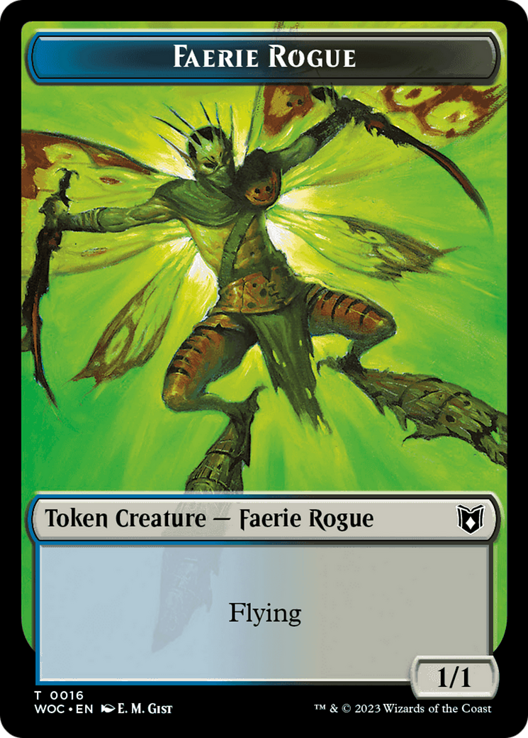 Faerie Rogue // Faerie (0016) Double-Sided Token [Wilds of Eldraine Commander Tokens] MTG Single Magic: The Gathering    | Red Claw Gaming