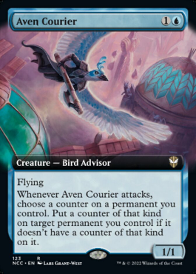 Aven Courier (Extended Art) [Streets of New Capenna Commander] MTG Single Magic: The Gathering    | Red Claw Gaming