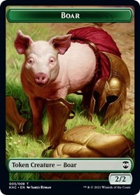 Boar // Spirit Double-Sided Token [Kaldheim Commander Tokens] MTG Single Magic: The Gathering    | Red Claw Gaming