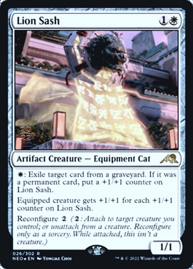 Lion Sash [Kamigawa: Neon Dynasty Prerelease Promos] MTG Single Magic: The Gathering    | Red Claw Gaming