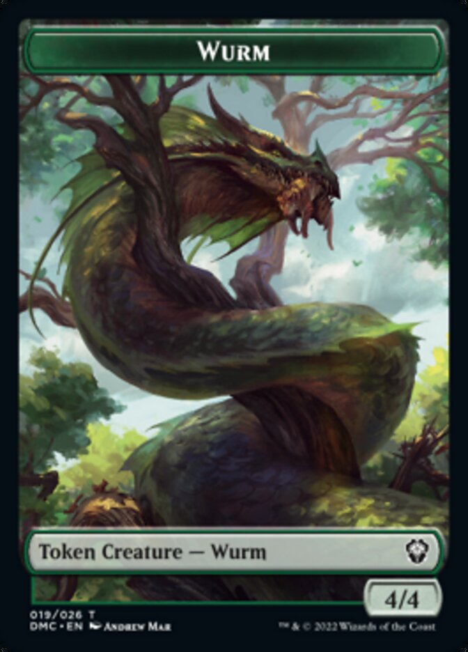 Wurm Token [Dominaria United Commander Tokens] MTG Single Magic: The Gathering    | Red Claw Gaming