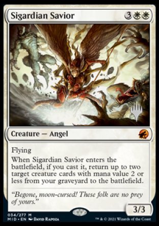 Sigardian Savior (Promo Pack) [Innistrad: Midnight Hunt Promos] MTG Single Magic: The Gathering    | Red Claw Gaming