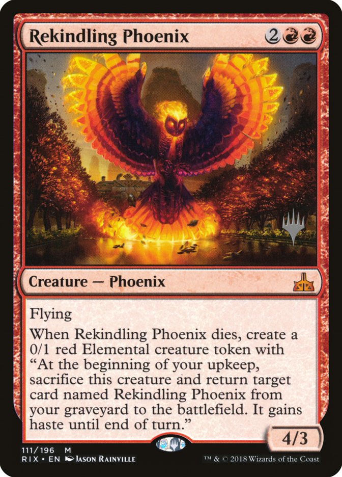 Rekindling Phoenix (Promo Pack) [Rivals of Ixalan Promos] MTG Single Magic: The Gathering    | Red Claw Gaming