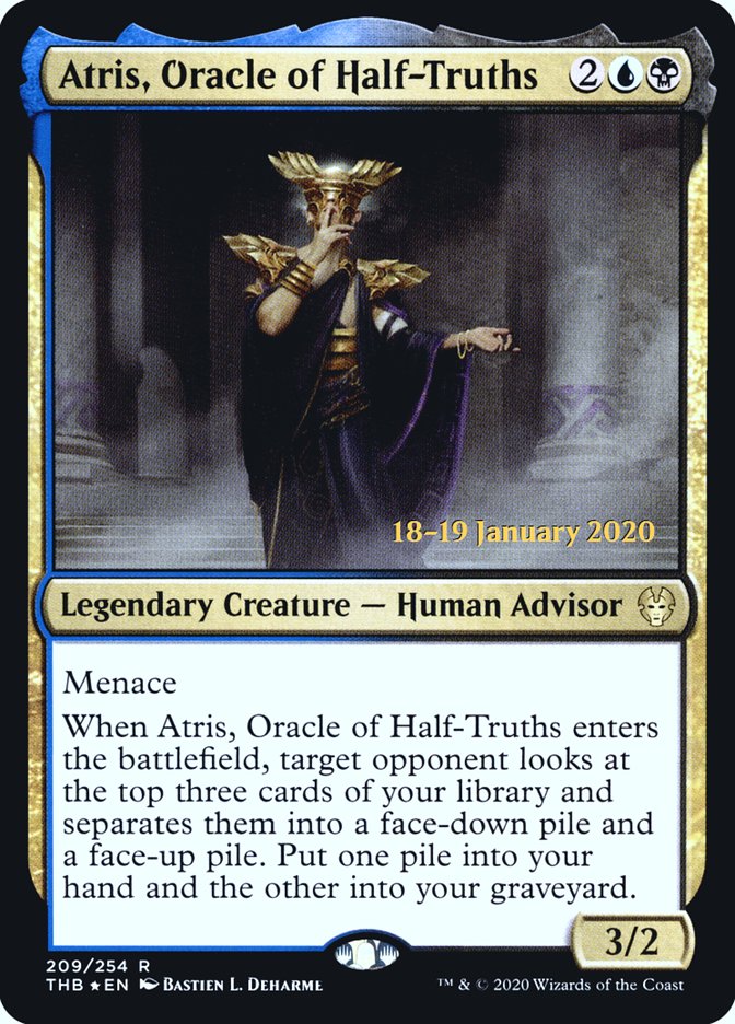 Atris, Oracle of Half-Truths [Theros Beyond Death Prerelease Promos] MTG Single Magic: The Gathering    | Red Claw Gaming