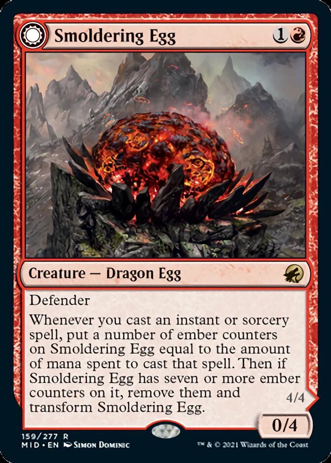 Smoldering Egg // Ashmouth Dragon [Innistrad: Midnight Hunt] MTG Single Magic: The Gathering    | Red Claw Gaming