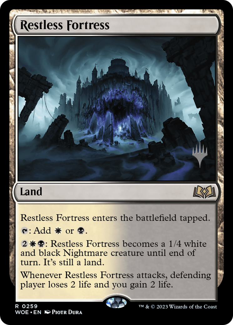 Restless Fortress (Promo Pack) [Wilds of Eldraine Promos] MTG Single Magic: The Gathering    | Red Claw Gaming