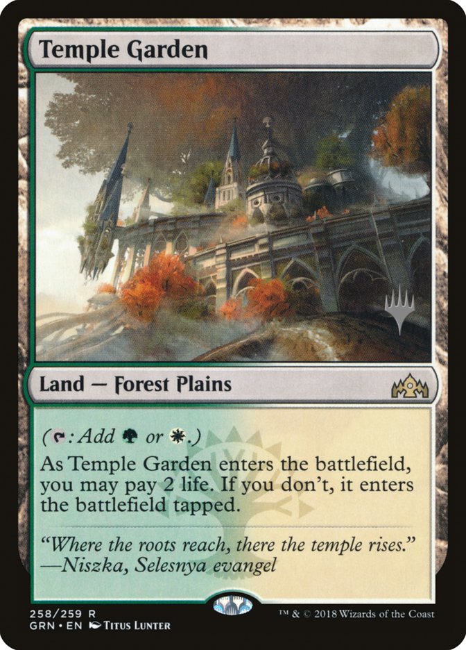 Temple Garden (Promo Pack) [Guilds of Ravnica Promos] MTG Single Magic: The Gathering    | Red Claw Gaming