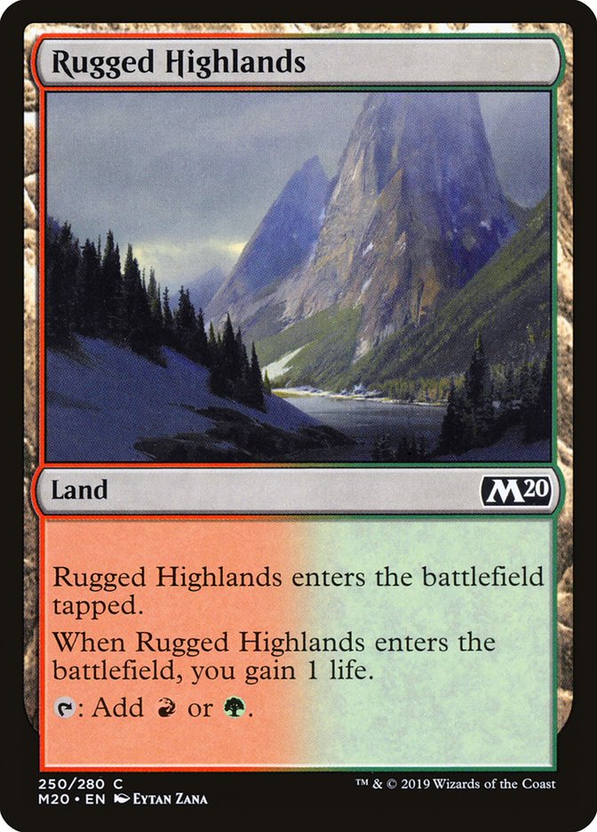 Rugged Highlands [Core Set 2020] MTG Single Magic: The Gathering    | Red Claw Gaming