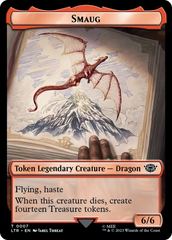Smaug // Food (0024) Double-Sided Token (Surge Foil) [The Lord of the Rings: Tales of Middle-Earth Tokens] MTG Single Magic: The Gathering    | Red Claw Gaming