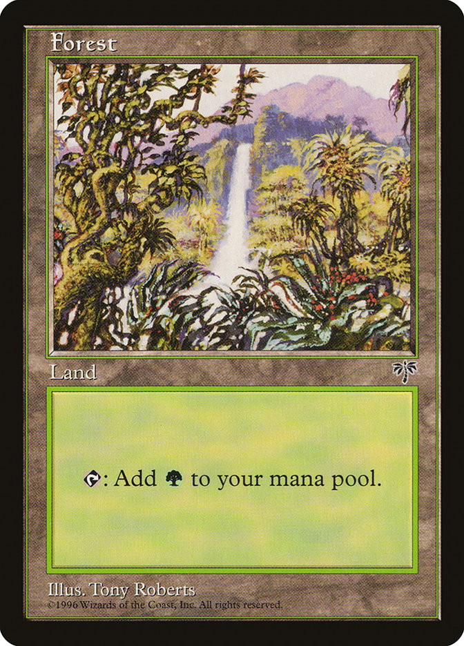 Forest (Waterfall) [Mirage] MTG Single Magic: The Gathering    | Red Claw Gaming