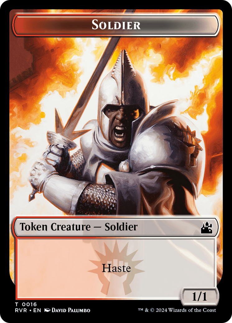 Spirit (0018) // Soldier Double-Sided Token [Ravnica Remastered Tokens] MTG Single Magic: The Gathering    | Red Claw Gaming