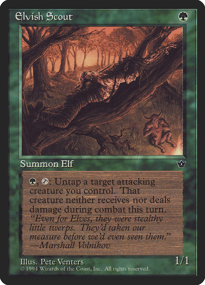 Elvish Scout (Pete Venters) [Fallen Empires] MTG Single Magic: The Gathering    | Red Claw Gaming