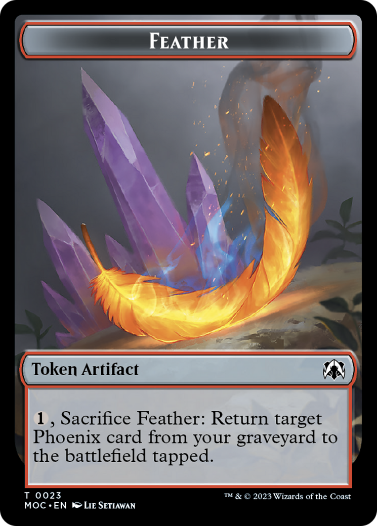 Feather // Servo Double-Sided Token [March of the Machine Commander Tokens] MTG Single Magic: The Gathering    | Red Claw Gaming