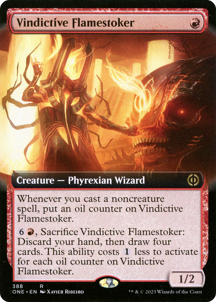 Vindictive Flamestoker (Extended Art) [Phyrexia: All Will Be One] MTG Single Magic: The Gathering    | Red Claw Gaming