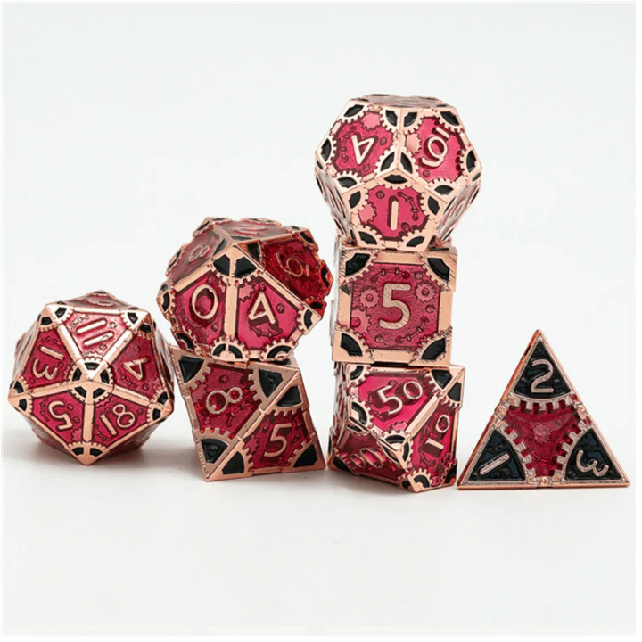 STEAMPUNK BLOODY QUEEN RPG METAL DICE SET Dice & Counters Foam Brain Games    | Red Claw Gaming