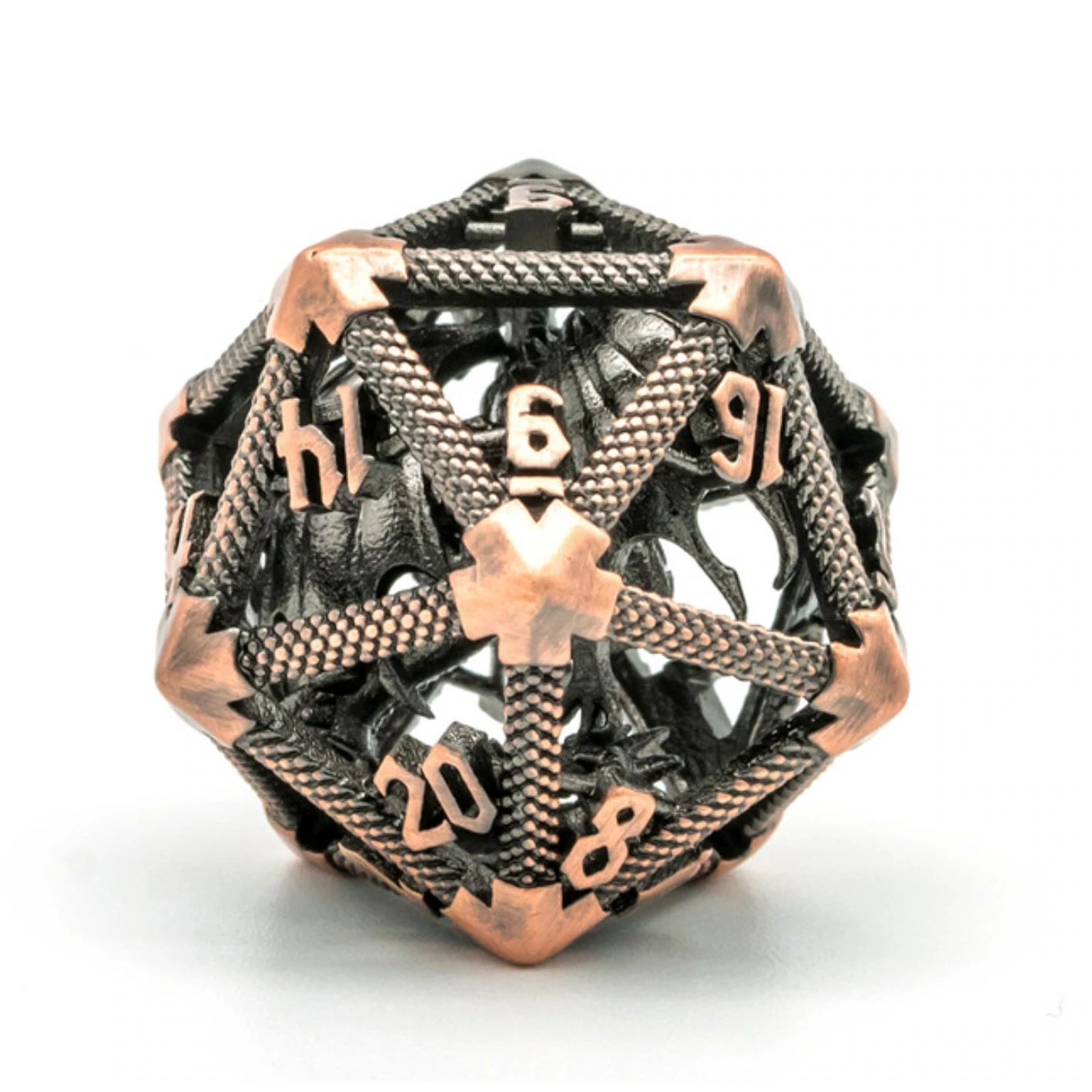 HOLLOW DRAGON KEEP D20 - COPPER Dice & Counters Foam Brain Games    | Red Claw Gaming