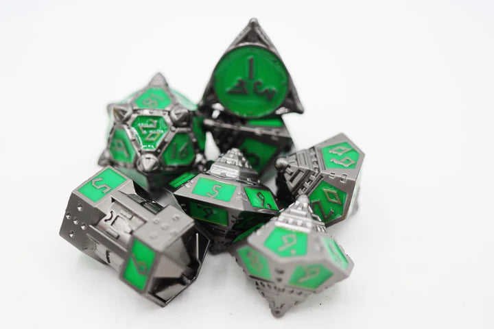 DICE 51: RADIOACTIVE ROCKET RPG METAL DICE SET Dice & Counters Foam Brain Games    | Red Claw Gaming