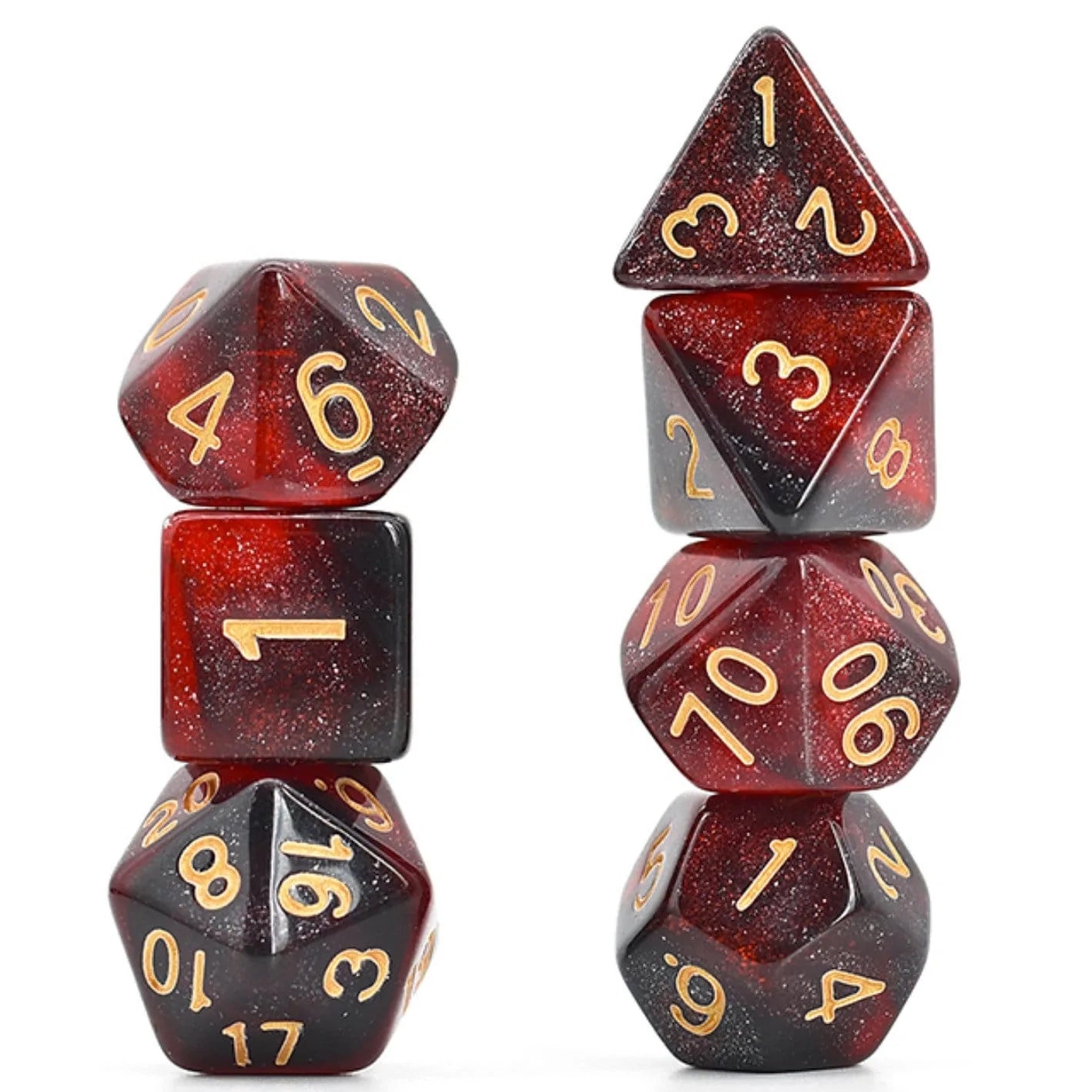 BLACK & RED GALAXY RPG DICE SET Dice & Counters Foam Brain Games    | Red Claw Gaming