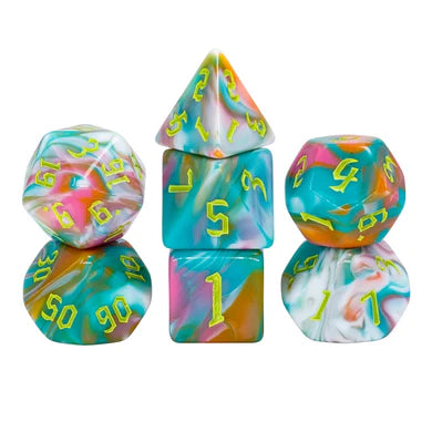 TEAL SUNRISE RPG DICE SET Dice & Counters Foam Brain Games    | Red Claw Gaming