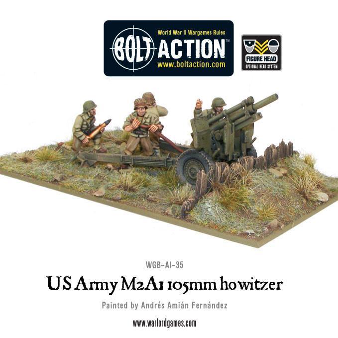 US Army M2A1 105mm Howitzer American Warlord Games    | Red Claw Gaming