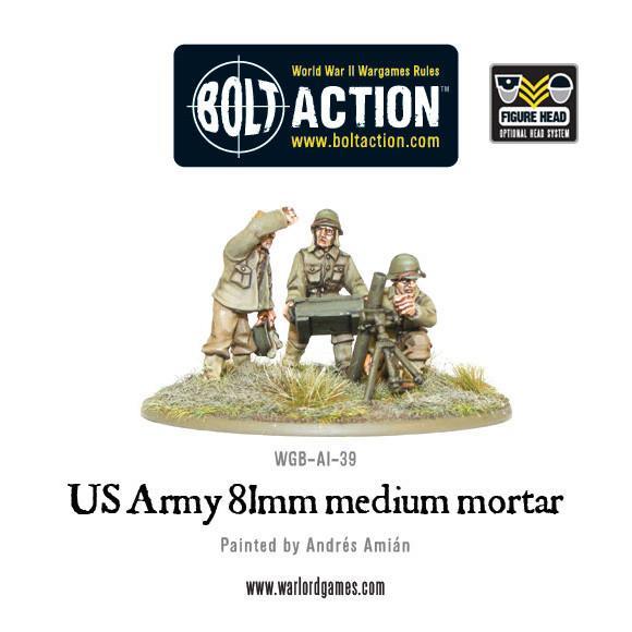 US Army 81mm medium mortar American Warlord Games    | Red Claw Gaming