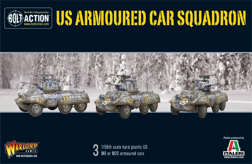 US Armoured Car Squadron (3 M8/M20 Greyhound Scout Cars) American Warlord Games    | Red Claw Gaming