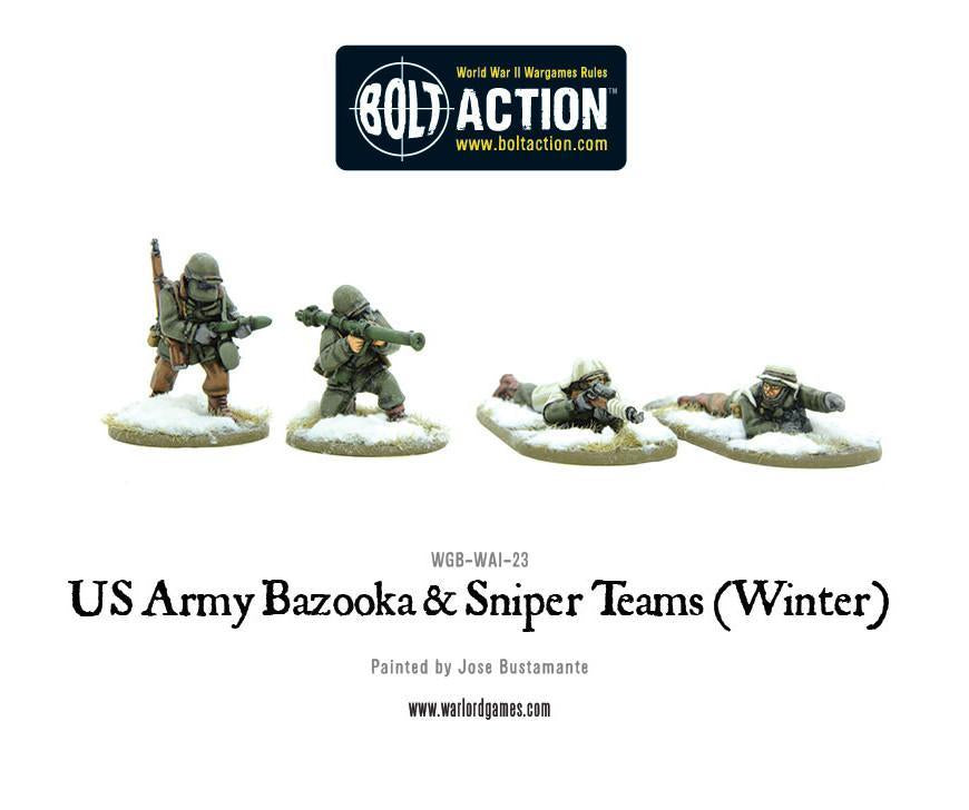 US Army Bazooka and Sniper teams (Winter) American Warlord Games    | Red Claw Gaming