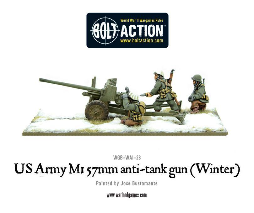 US Army 57mm anti-tank gun M1 (Winter) American Warlord Games    | Red Claw Gaming