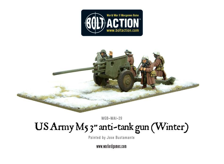 US Army 3-inch anti-tank gun M5 (Winter) American Warlord Games    | Red Claw Gaming