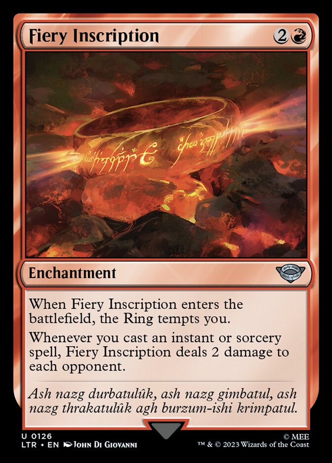 Fiery Inscription [The Lord of the Rings: Tales of Middle-Earth] MTG Single Magic: The Gathering    | Red Claw Gaming